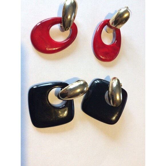 Two Pair Stone Lever Back Earrings - Picture 3 of 3